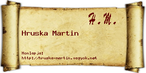 Hruska Martin névjegykártya